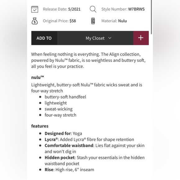 Lululemon Align Short 6"
Guava Pink - Picture 4 of 6